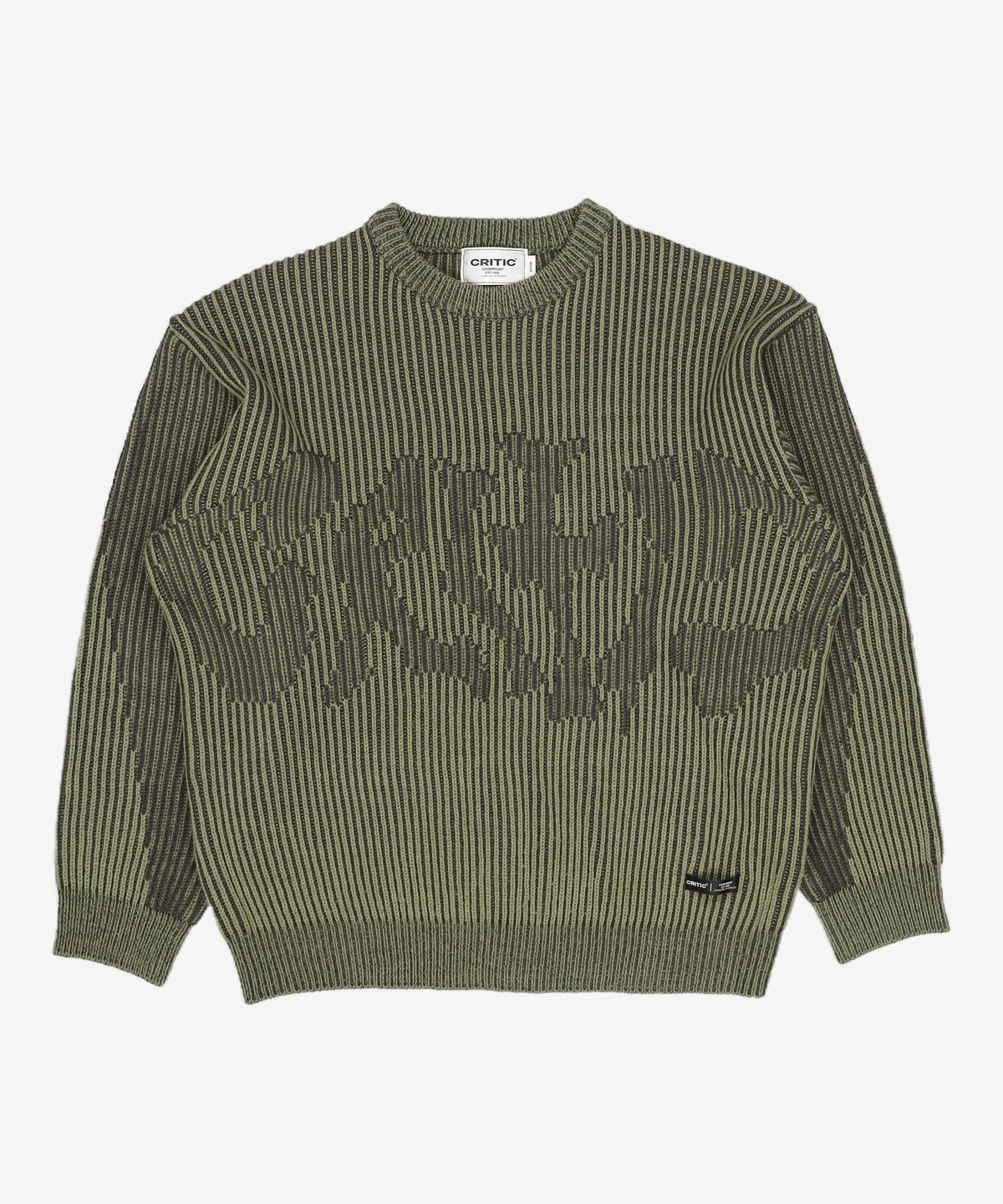 크리틱(CRITIC) Goth Logo Knit Khaki M