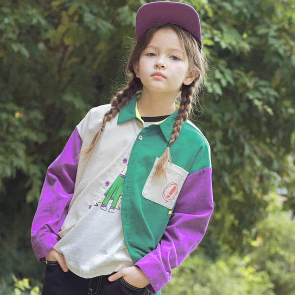 아이러브제이(I LOVE J) G. 컬러 블록 골지 셔츠 JUFTO53