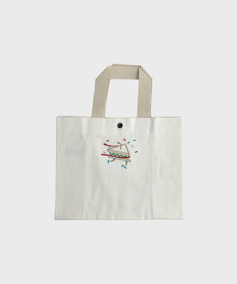 자수 캔버스 토트백 (샌드위치 화이트)