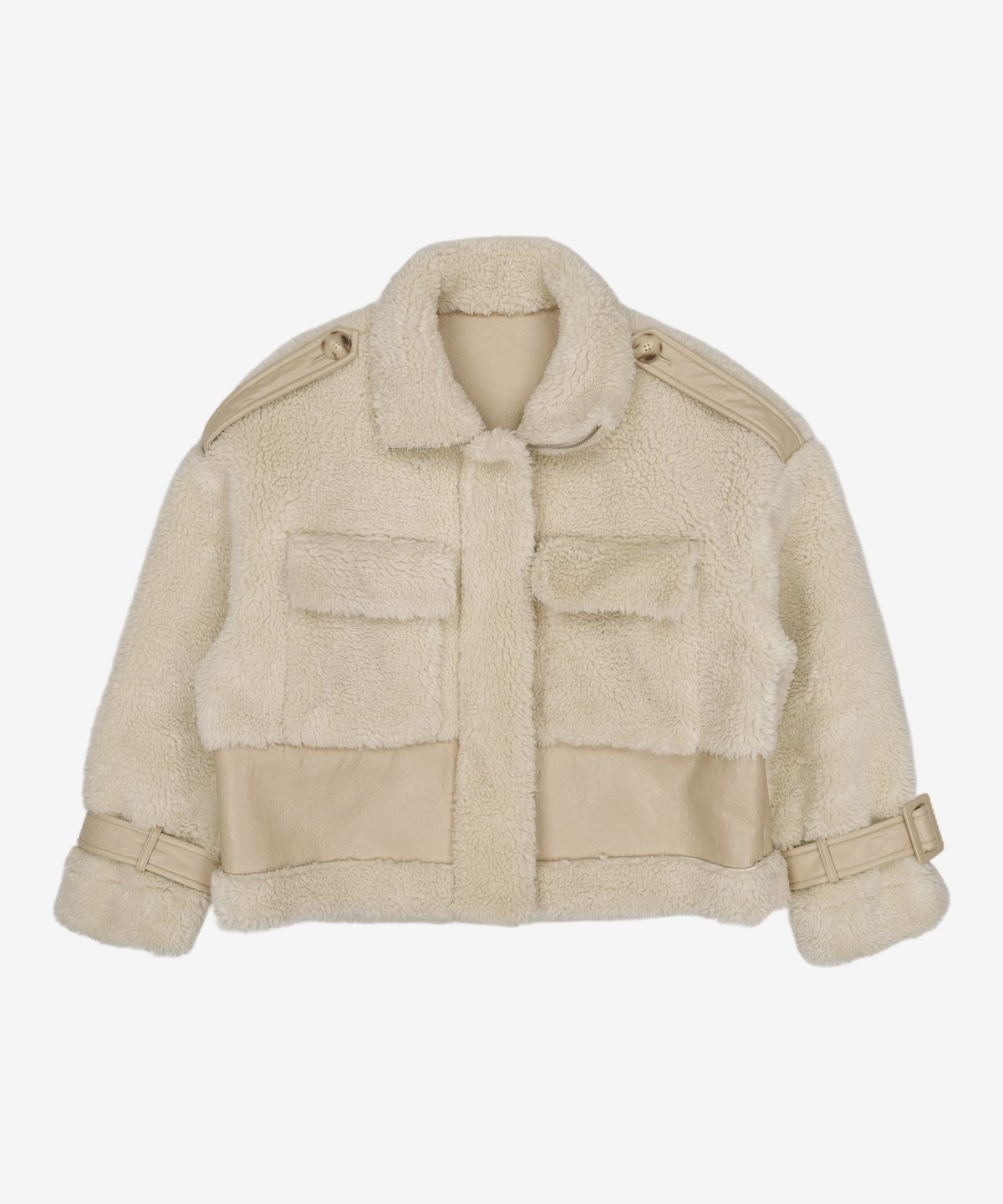 에트몽(ETMON) Fur Leather Reversible Mustang  Ivory F