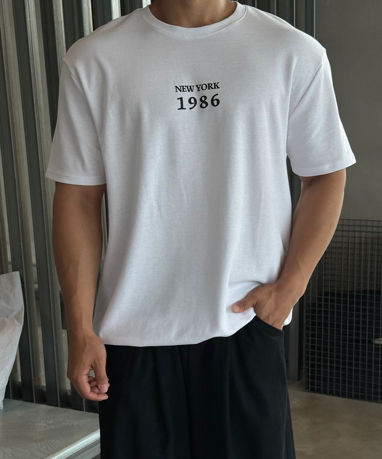 [빅사이즈] 쏙쏙숨티 뉴욕1986 자동넣입 드롭 반팔티