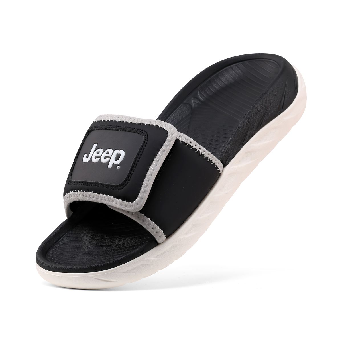 지프 슈즈(JEEP SHOES) 브이리커버리 슬리퍼 [블랙&아이보리]