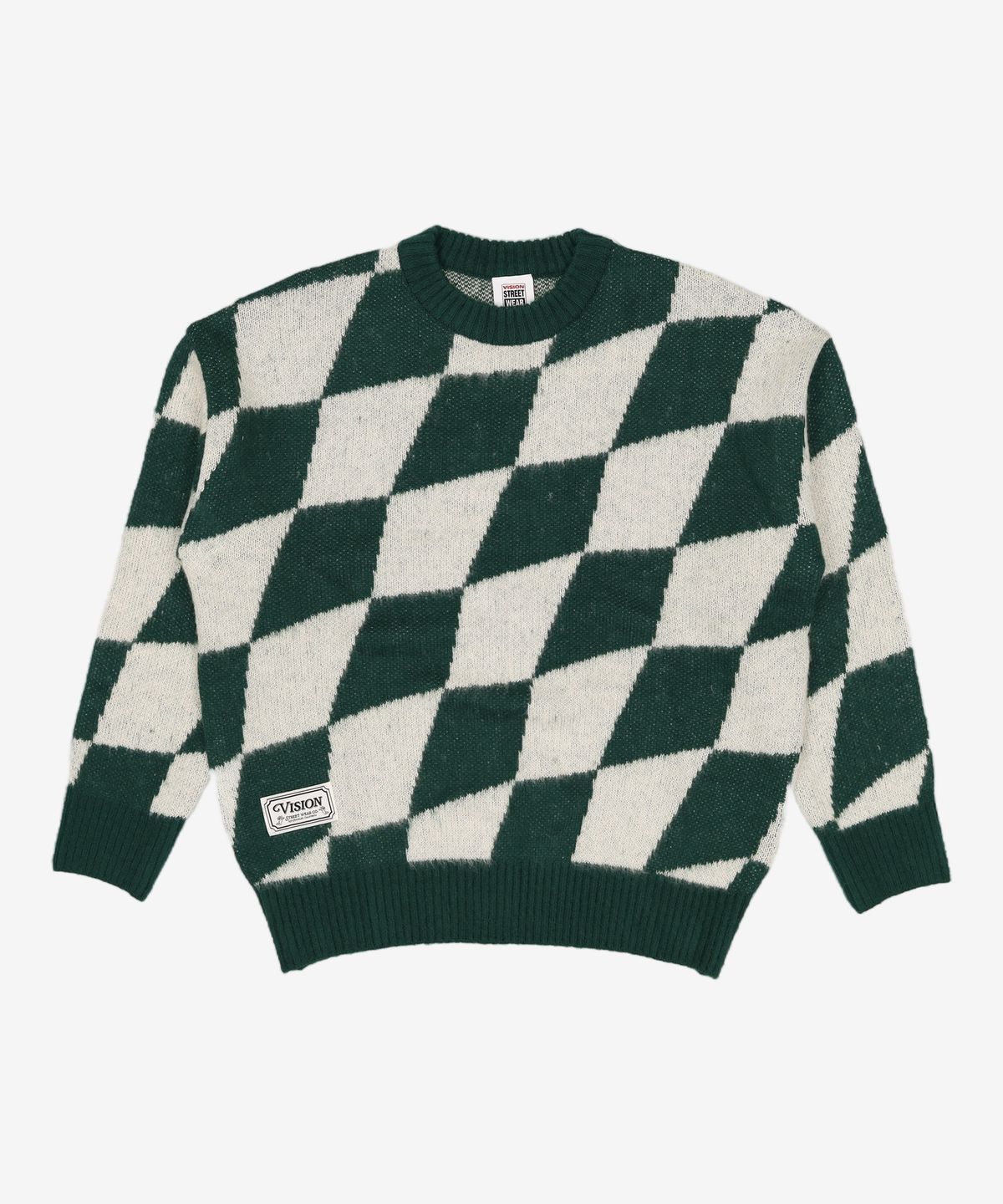비전스트릿웨어(VISION STREETWEAR) VSW Brushed Checker Knit Green M