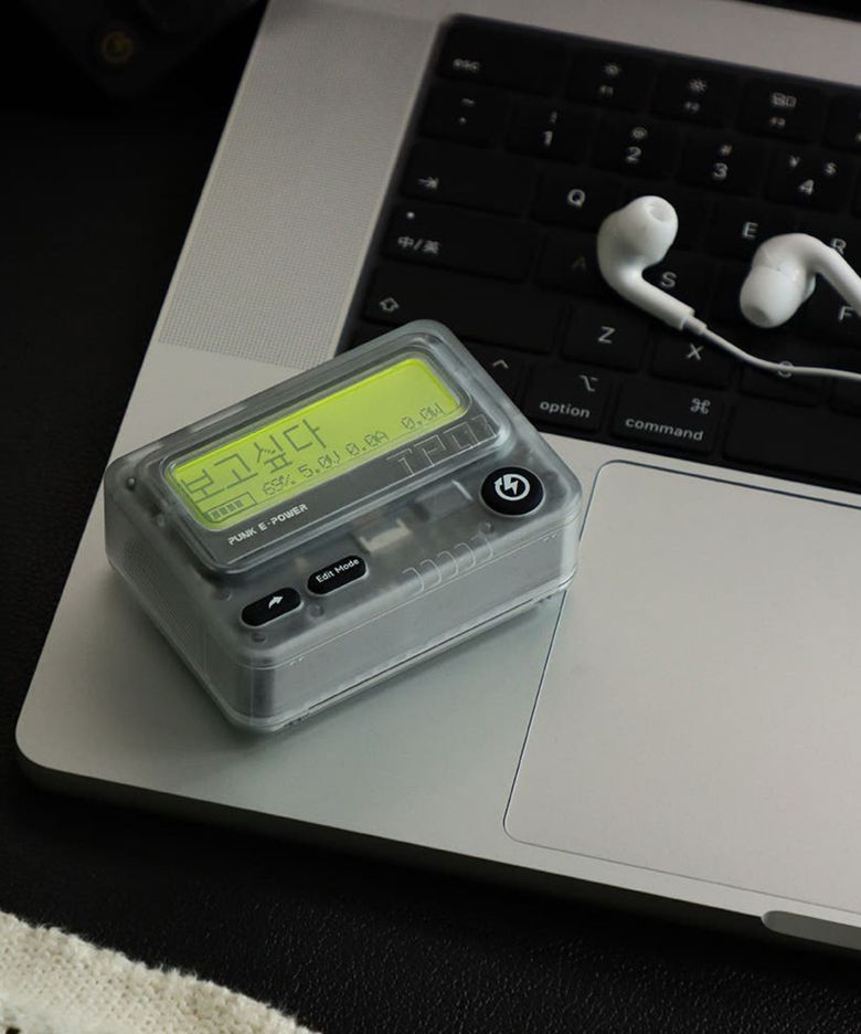 레트로 삐삐 보조배터리 10000MAH 단품 (클리어/블랙)