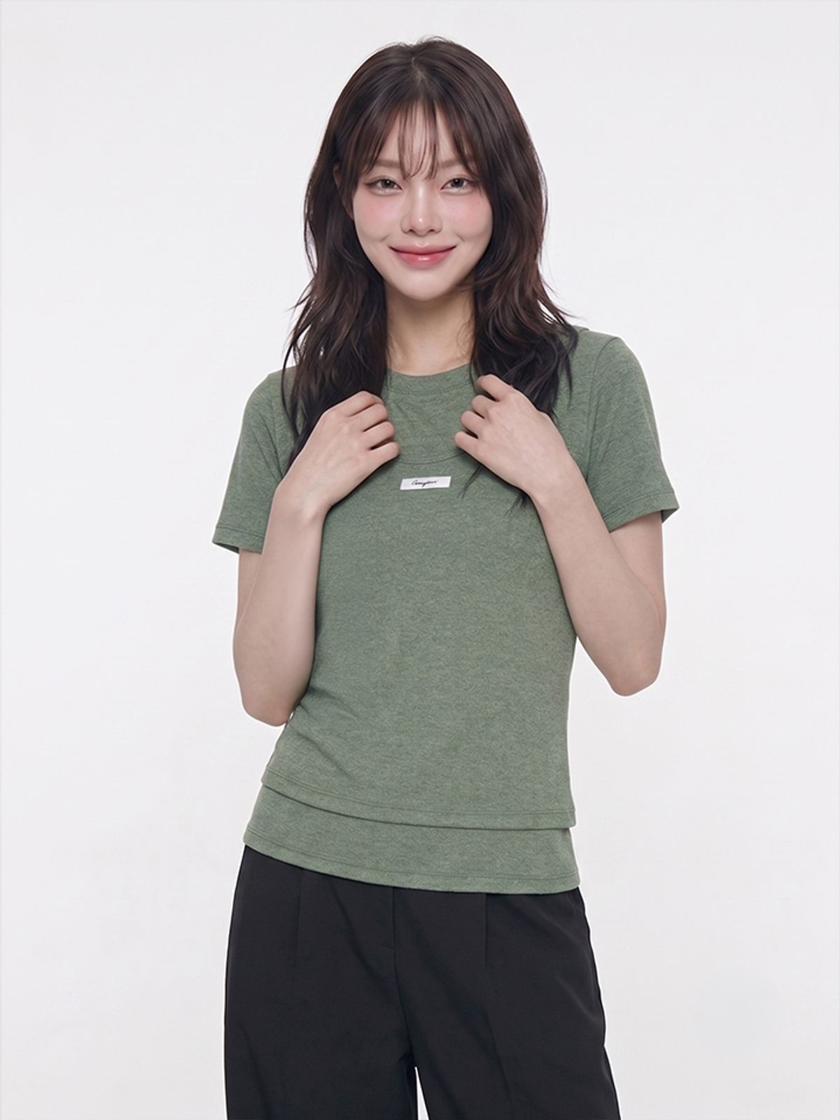 행텐(HANGTEN) 여성 포인텔 레이어드 반팔 티셔츠_398(10580-131-603-69)