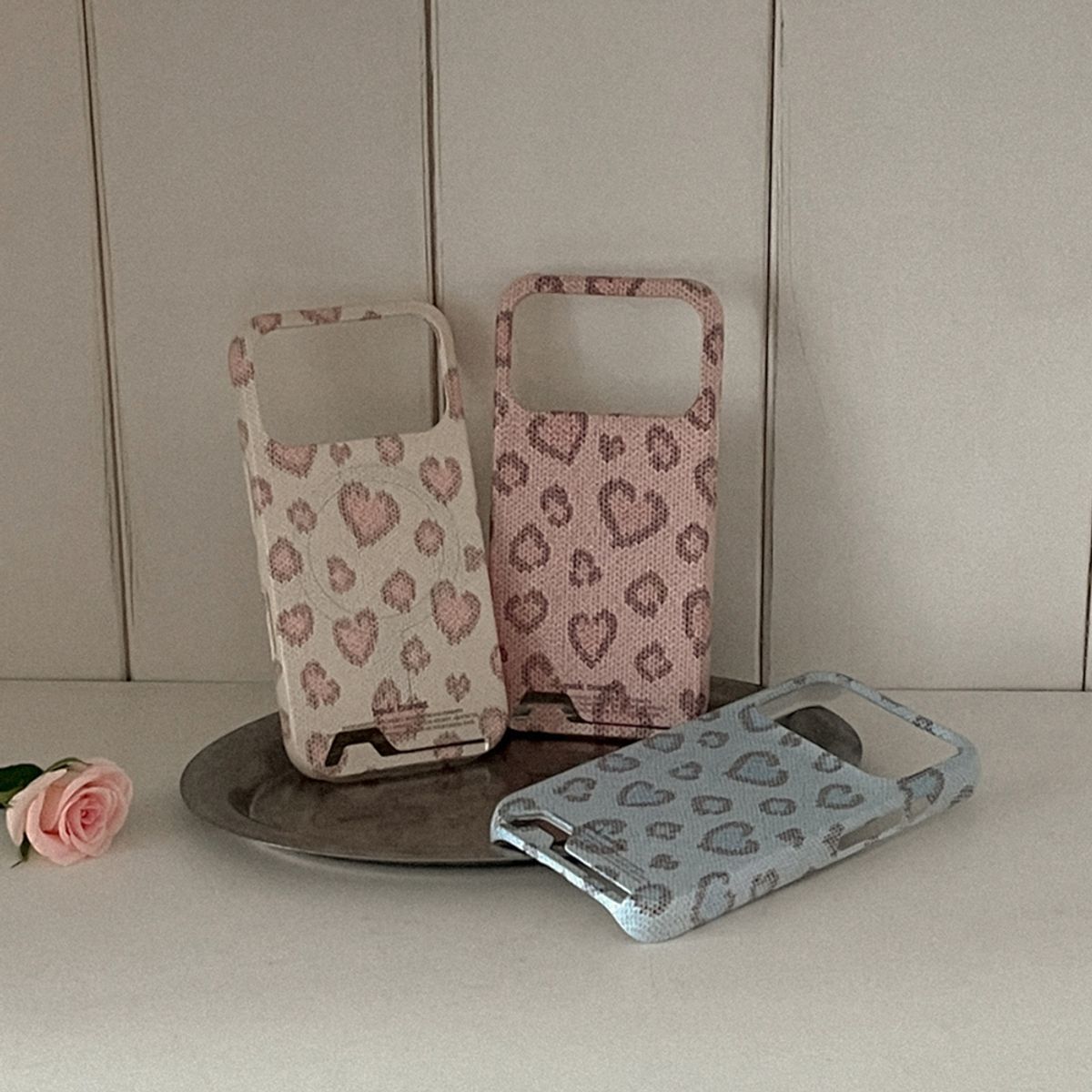 메이드모먼(MADEMOMENT) lovely leopard fabric 디자인 [카드수납 폰케이스]