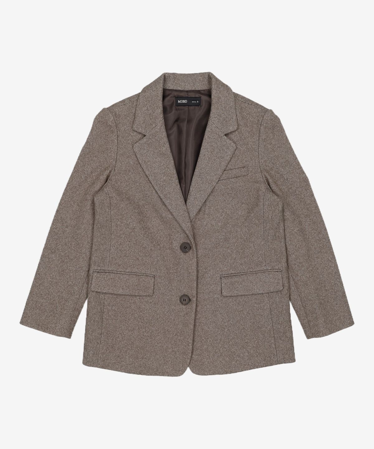 미쏘(MIXXO) 체크 일자핏 싱글 자켓 MIWJKB13PG S