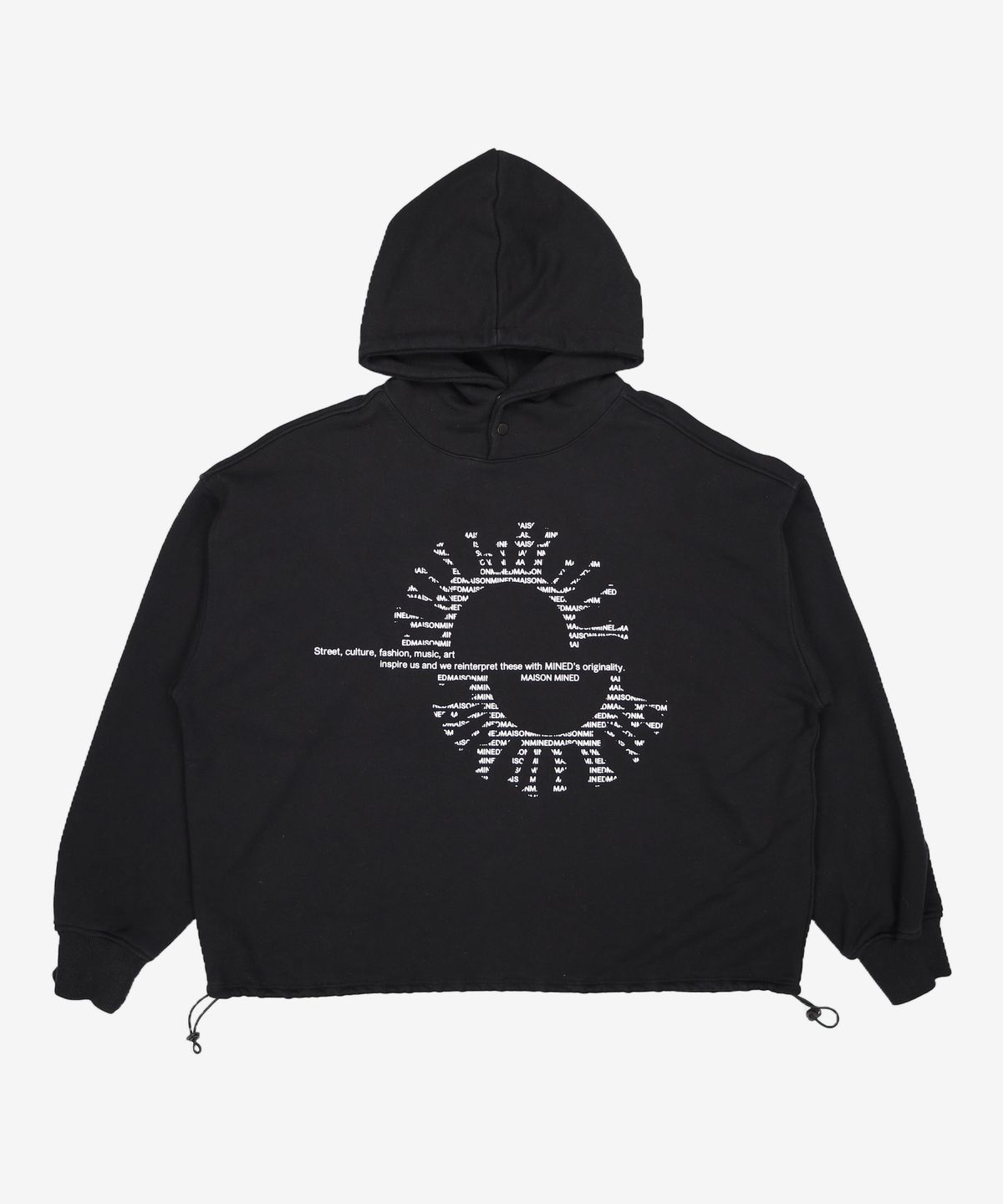 메종미네드(MAISON MINED) GENETIC LOGO HOODY BLACK M