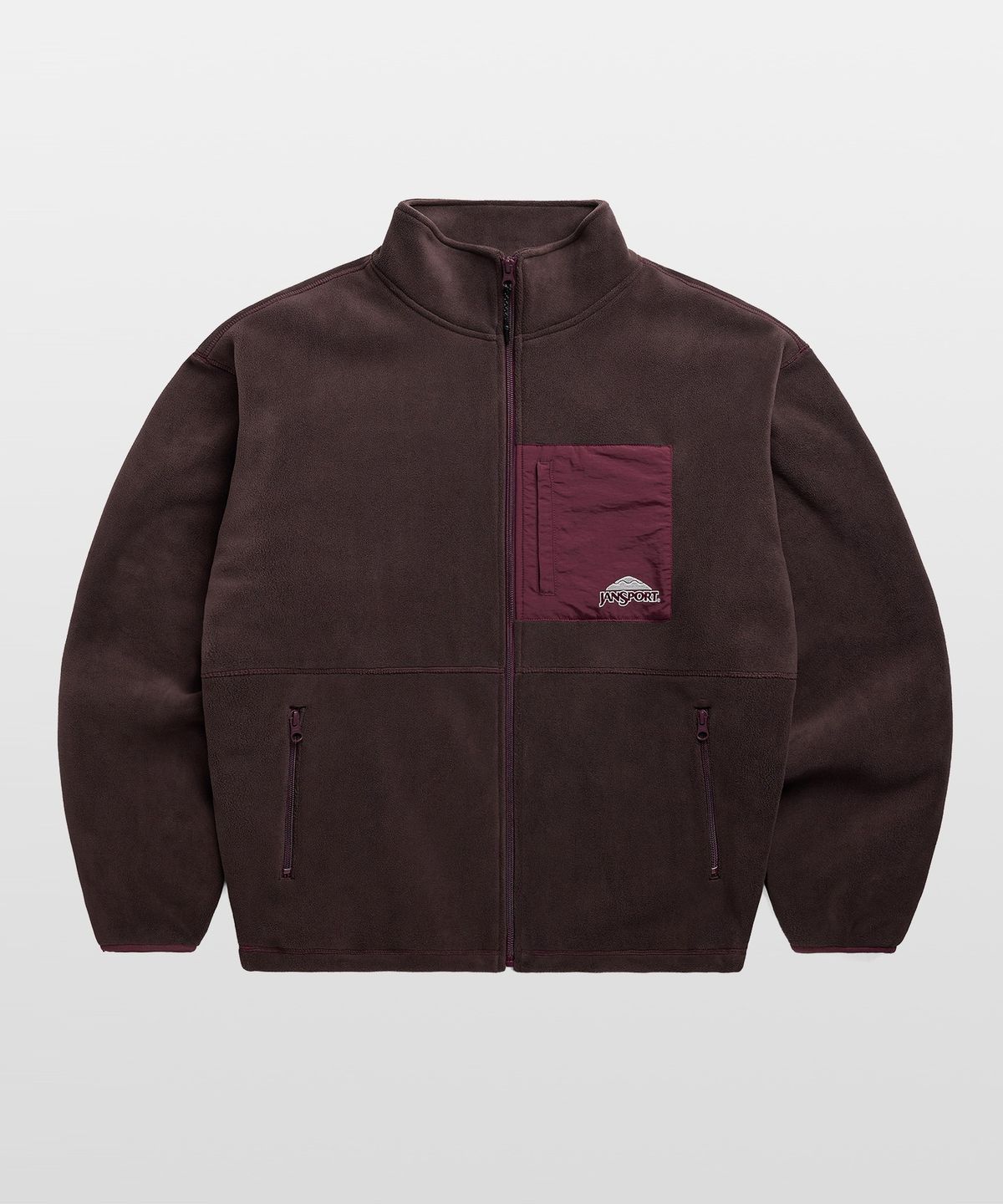 잔스포츠(JANSPORT) 로고 플리스 자켓 BROWN