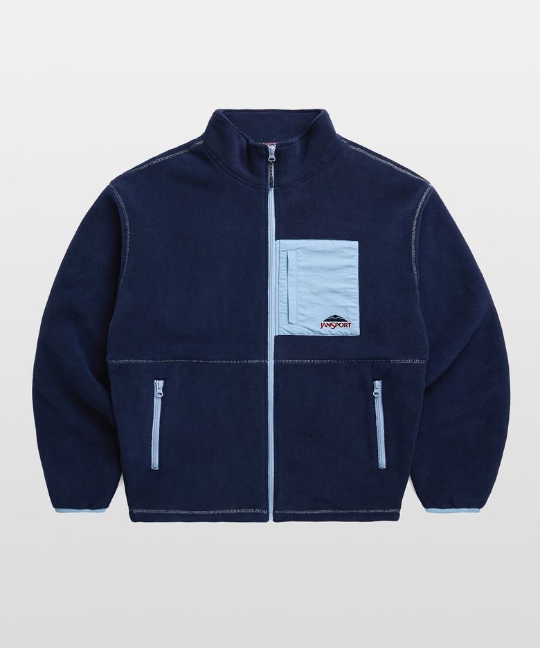 로고 플리스 자켓 NAVY