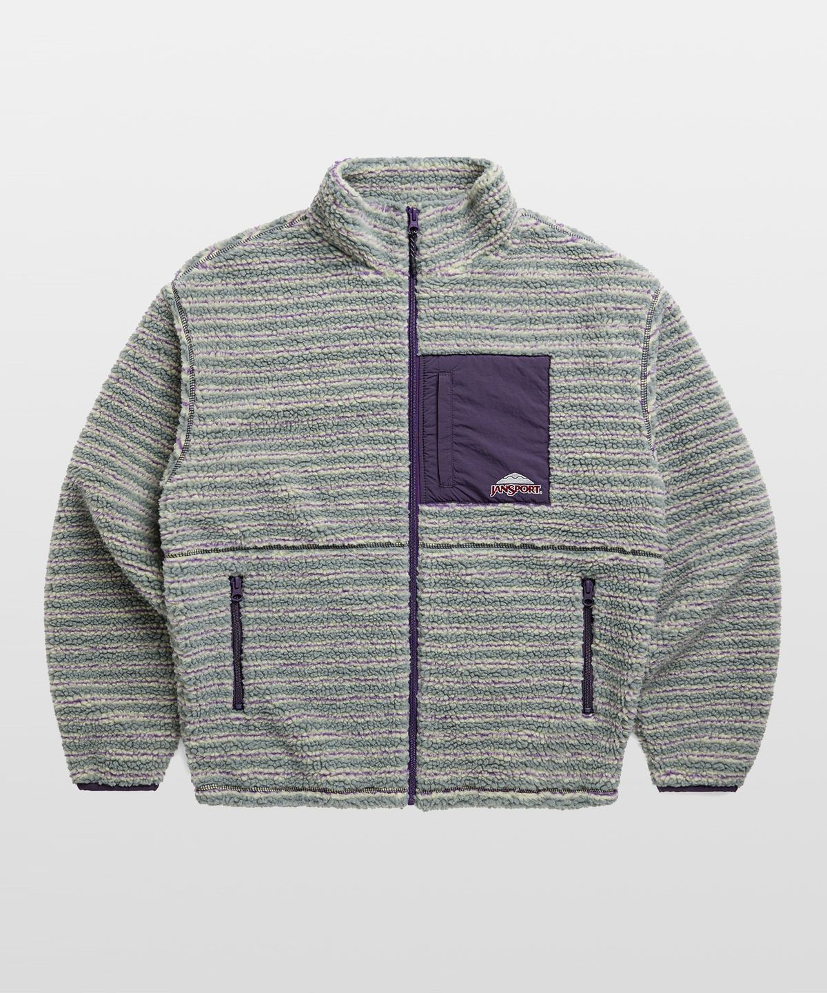 잔스포츠(JANSPORT) 로고 패턴 플리스 자켓 GREY