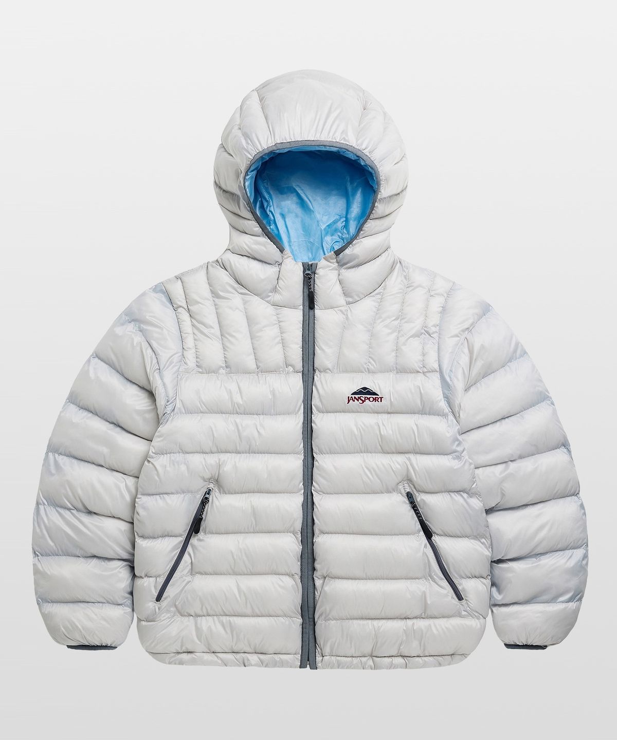 잔스포츠(JANSPORT) 베이직 로고 경량 패딩 LIGHT GREY