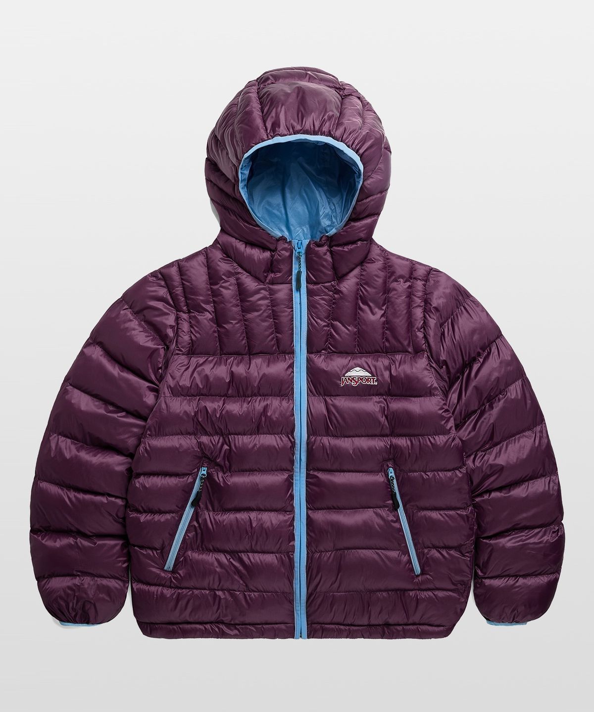 잔스포츠(JANSPORT) 베이직 로고 경량 패딩 PURPLE