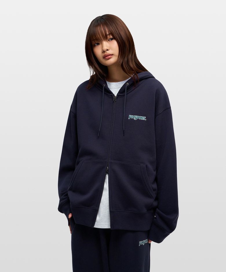 베이직 로고 후드집업 Navy
