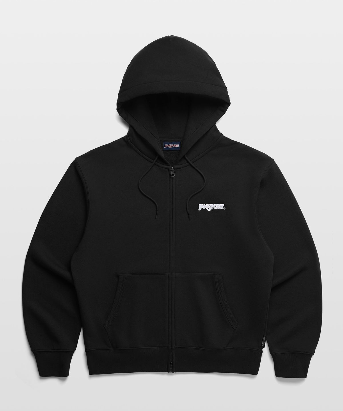 잔스포츠(JANSPORT) 베이직 로고 후드집업 BLACK