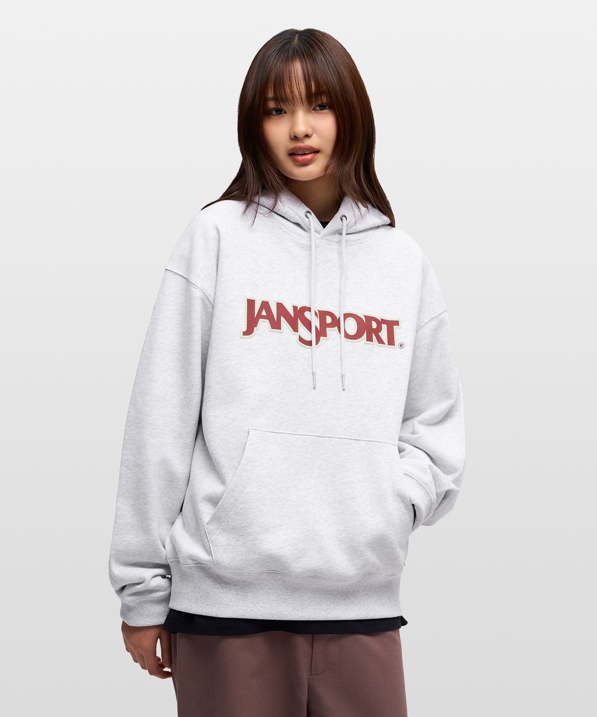 잔스포츠(JANSPORT) 베이직 로고 후디 MELANGE