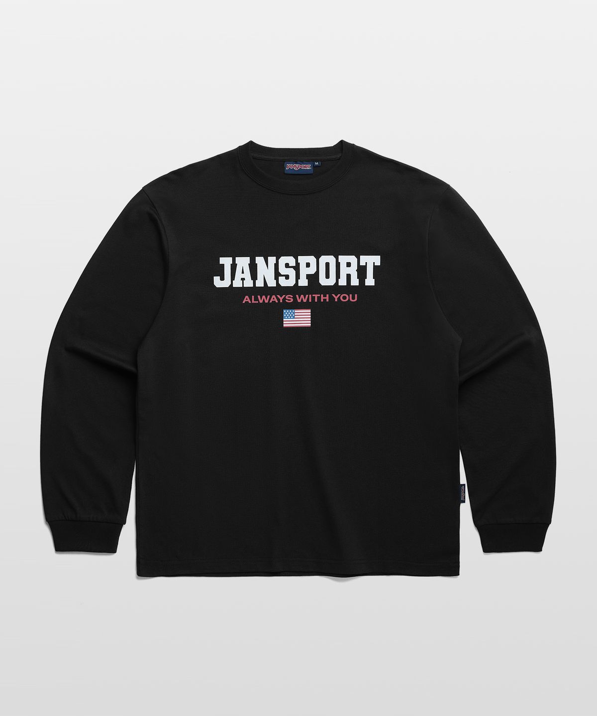 잔스포츠(JANSPORT) 그래픽 로고 롱슬리브 BLACK