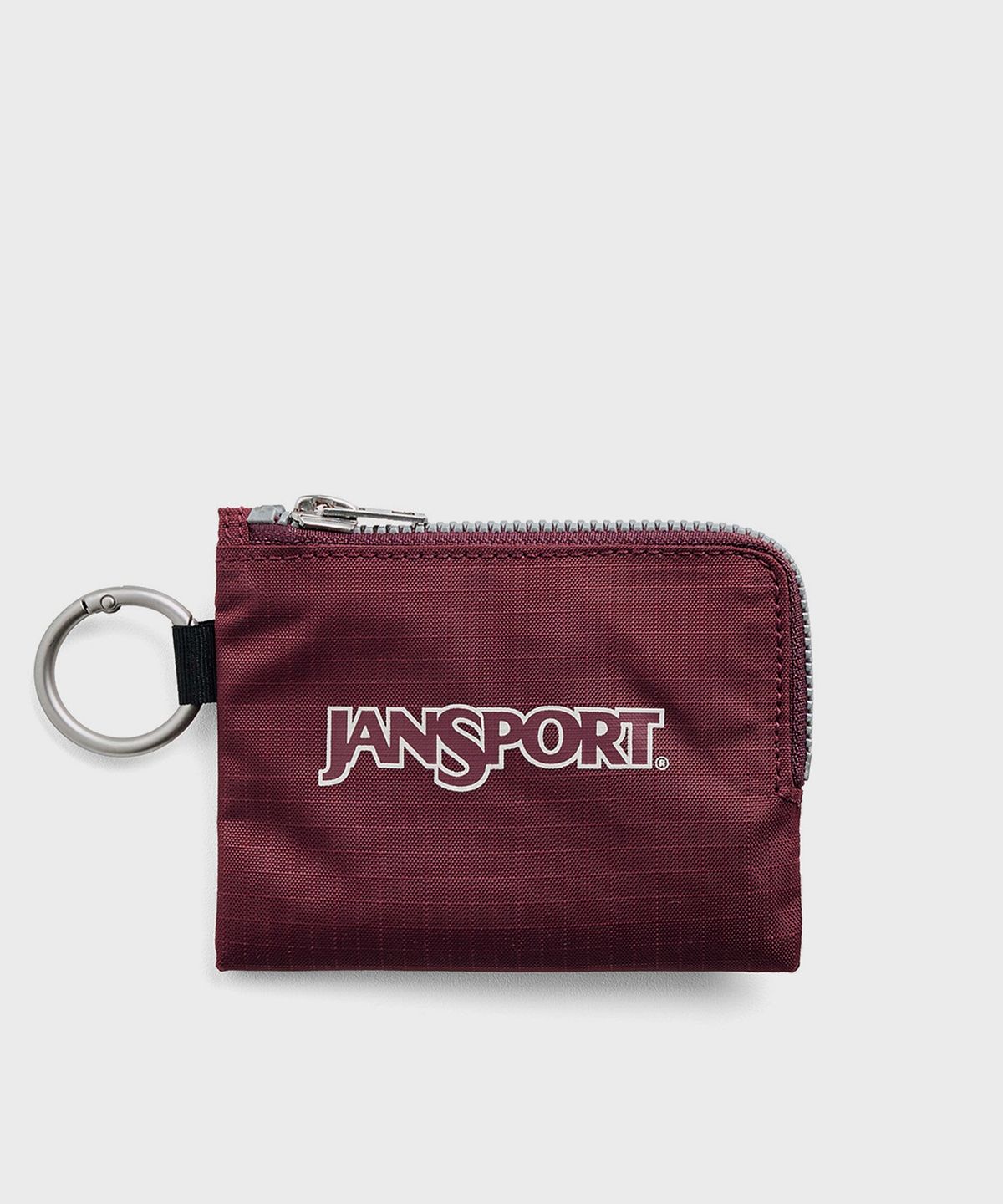 잔스포츠(JANSPORT) 베이직 로고 파우치 키링 BURGUNDY