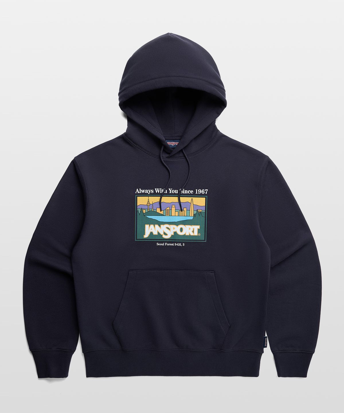 잔스포츠(JANSPORT) 시티 로고 후디 NAVY