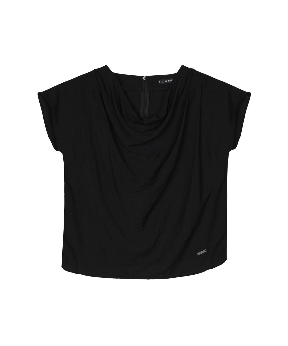 닉앤니콜(NICK&NICOLE) DRAPE NECK BLOUSE_BLACK