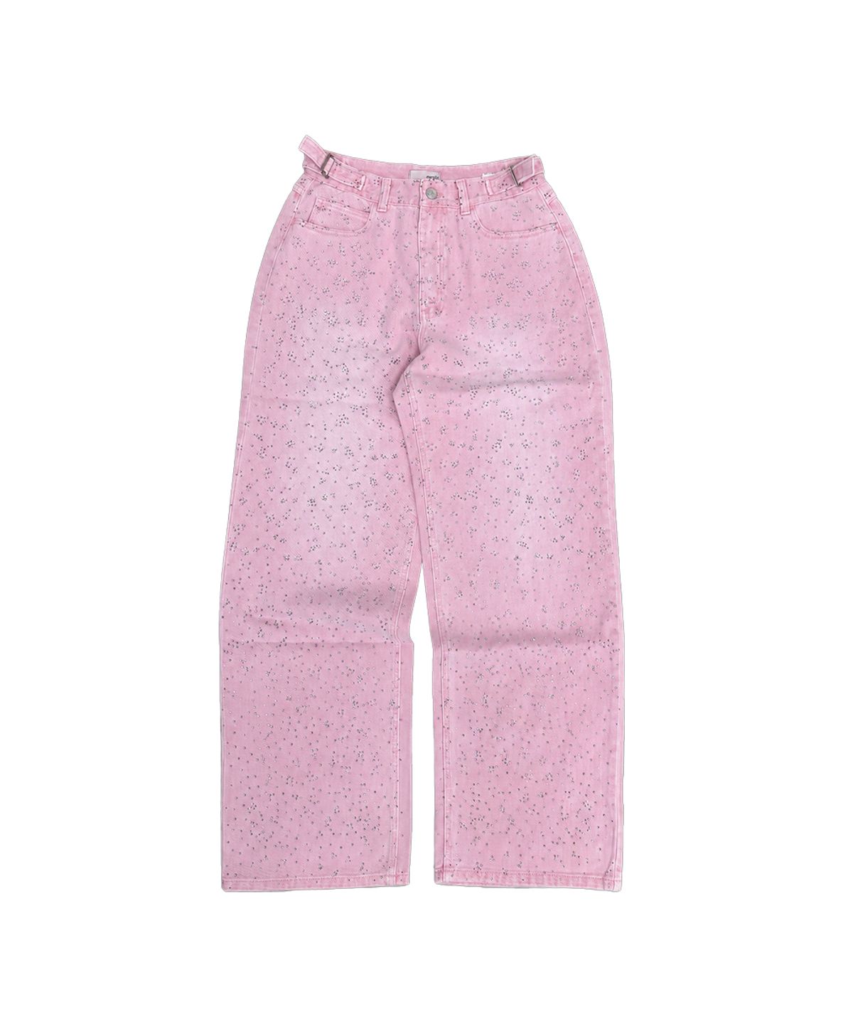 그레일즈(GRAILZ) CRYSTAL WASHED DENIM PANTS [PINK]