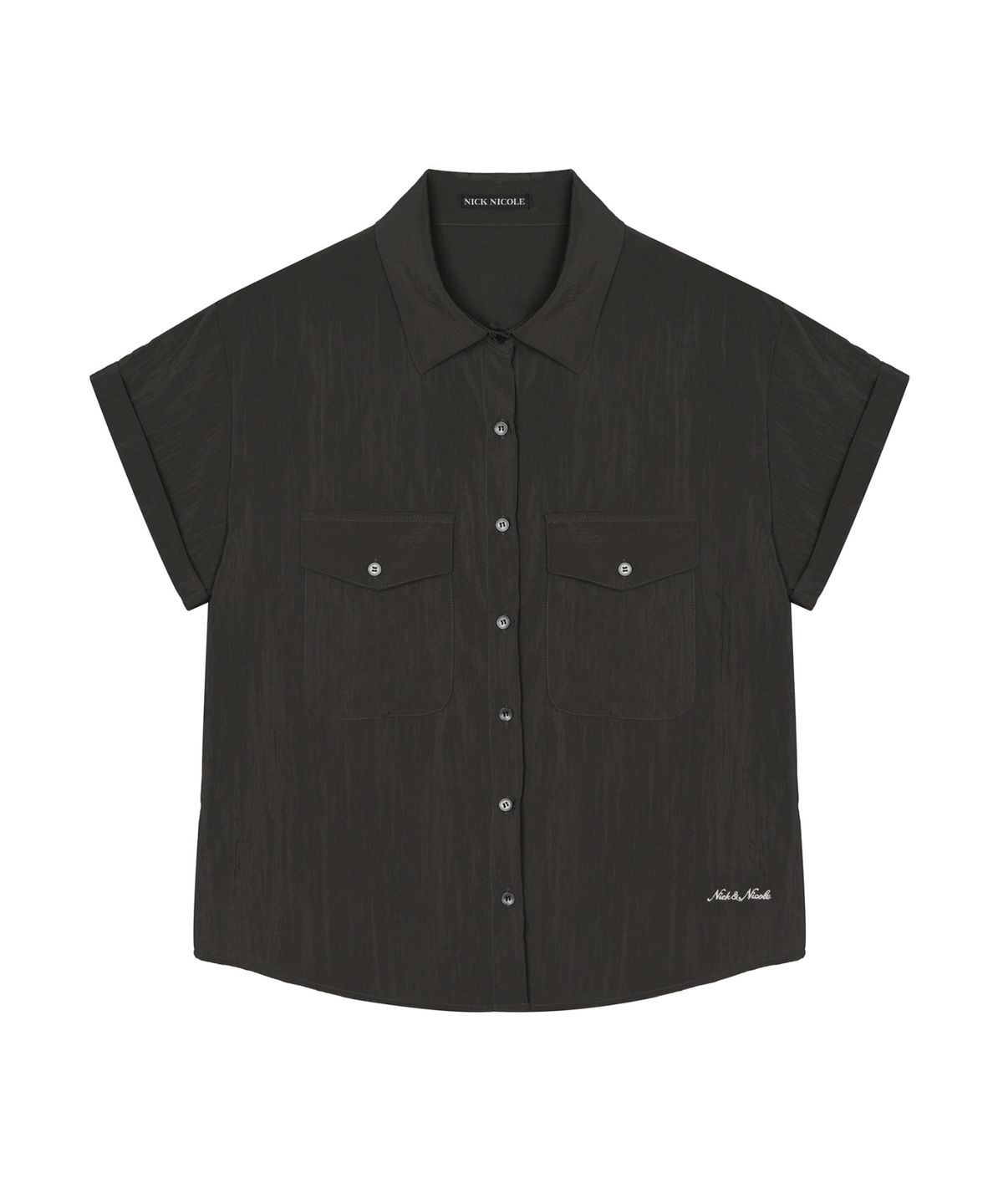 닉앤니콜(NICK&NICOLE) UTILITY POCKET HALF SHIRT_BROWN