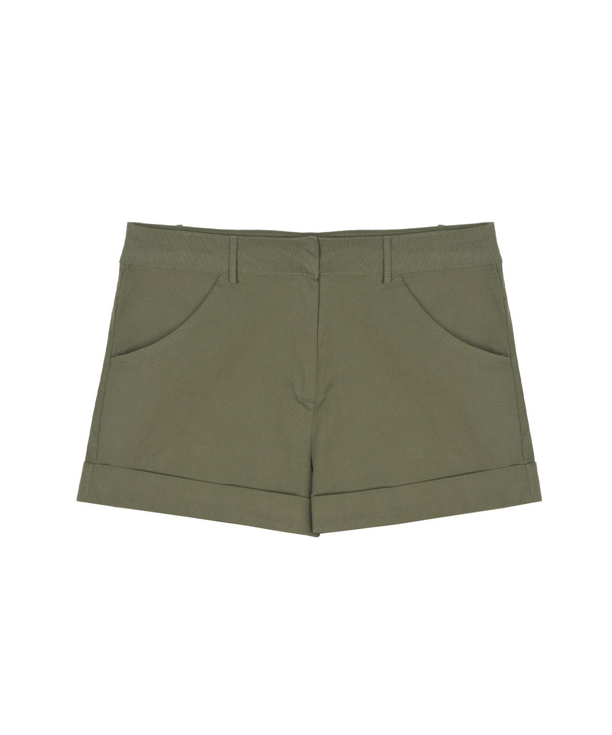 닉앤니콜(NICK&NICOLE) COTTON ROLL-UP SHORT PANTS_KHAKI