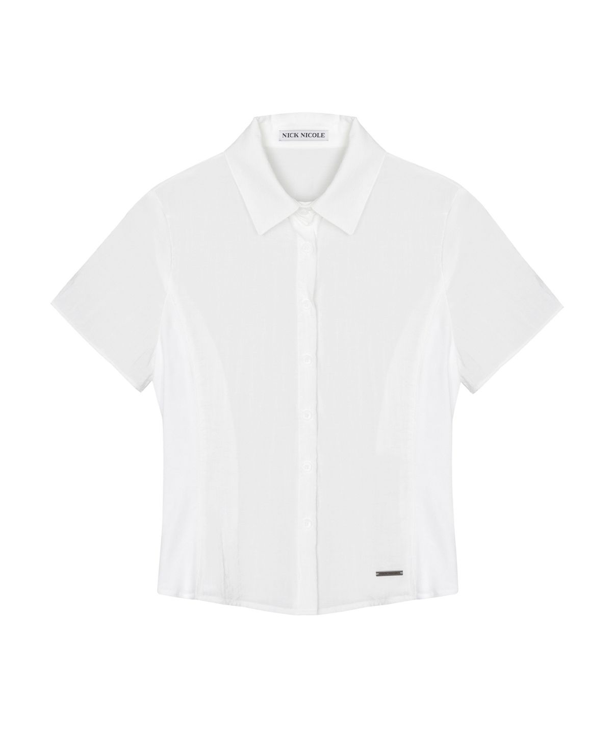 닉앤니콜(NICK&NICOLE) SLIM HALF SHIRTS TOP_IVORY