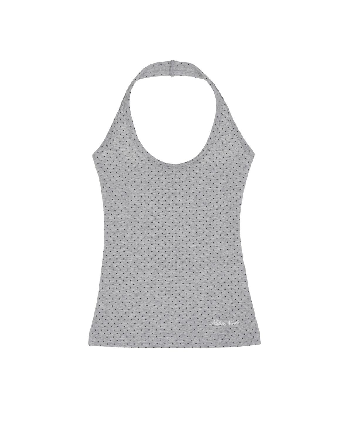 닉앤니콜(NICK&NICOLE) DOT HALTER NECK SLEEVELESS TOP_MELANGE
