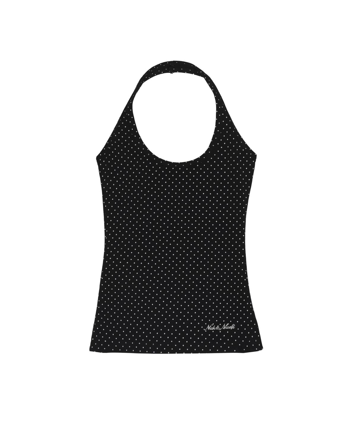 닉앤니콜(NICK&NICOLE) DOT HALTER NECK SLEEVELESS TOP_BLACK
