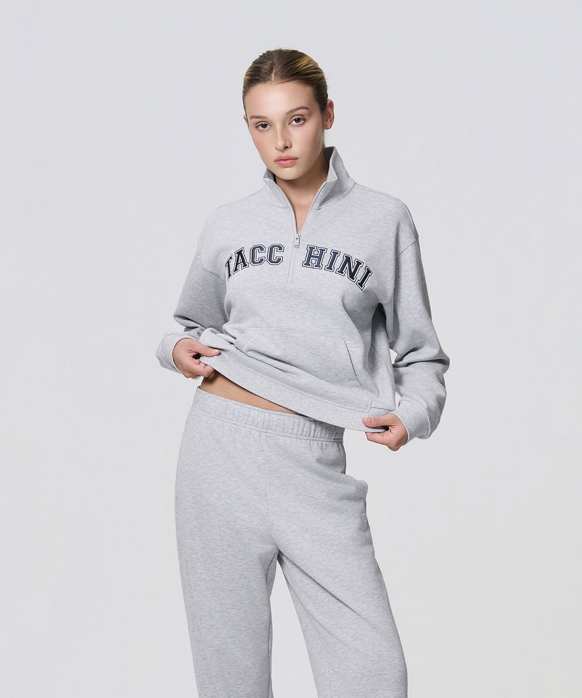 세르지오 타키니(SERGIO TACCHINI) W 아트웍 버터쭈리 하프집 (Melange Grey)