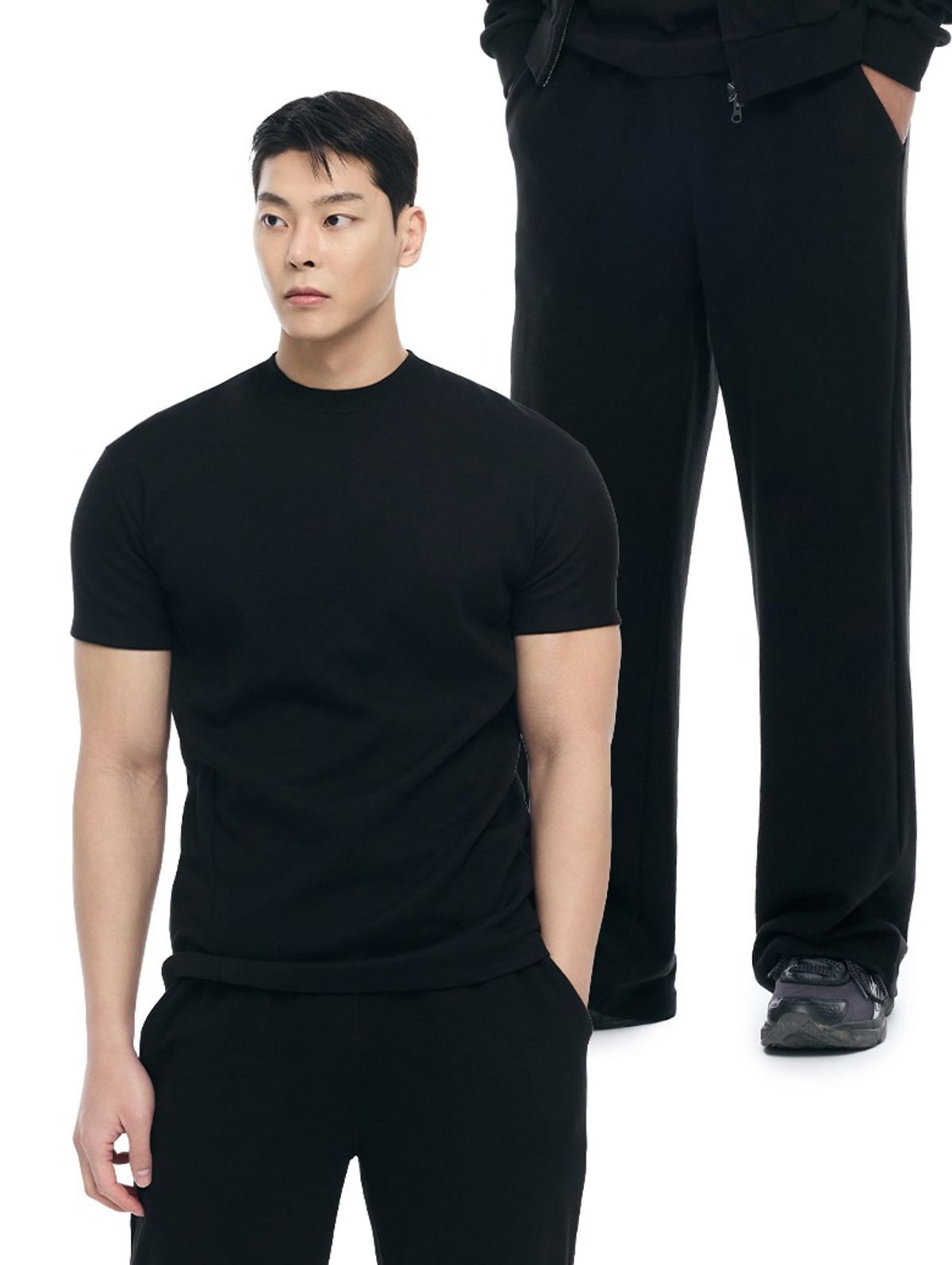 바이젝(BYSEC) [SET] 퍼펙트 특양면 무지 머슬핏 반팔 티셔츠_7Color + 퍼펙트 특양면 무지 와이드 팬츠_7Color