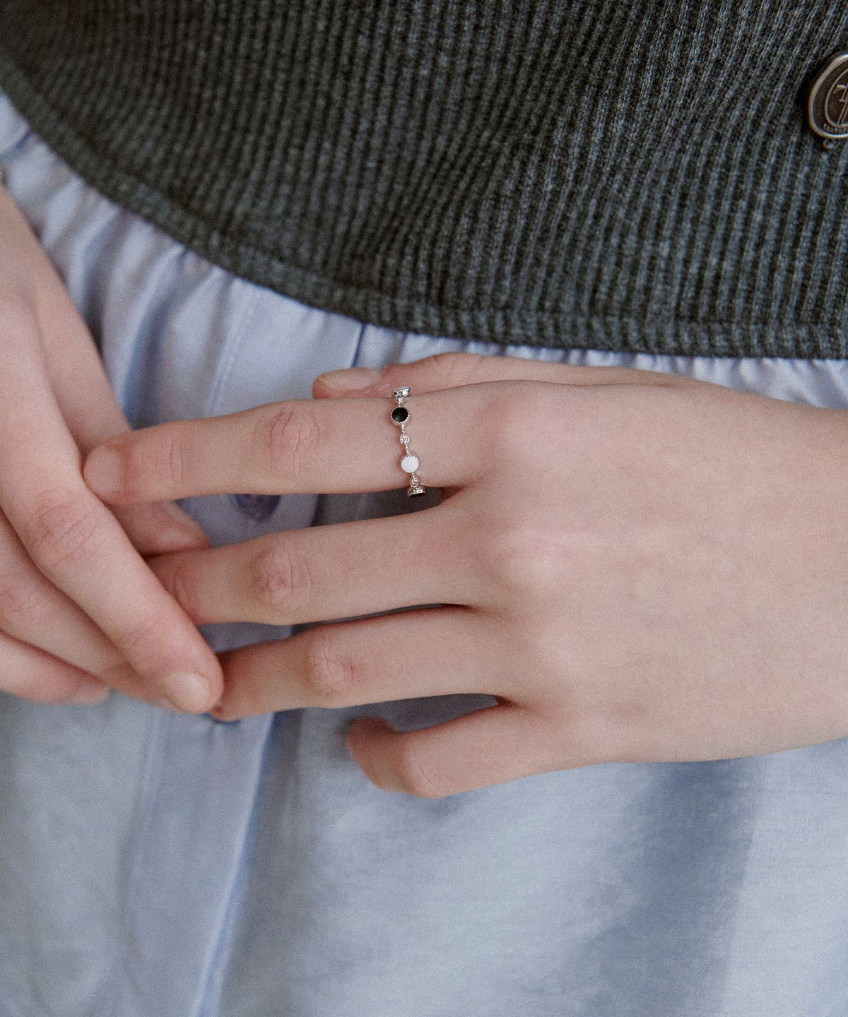 세인트스코트런던(ST.SCOTT LONDON) Bubble Dot Stone Ring /STJ-RB1205WG