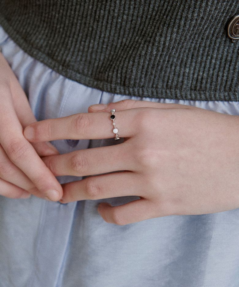 Bubble Dot Stone Ring /STJ-RB1205WG
