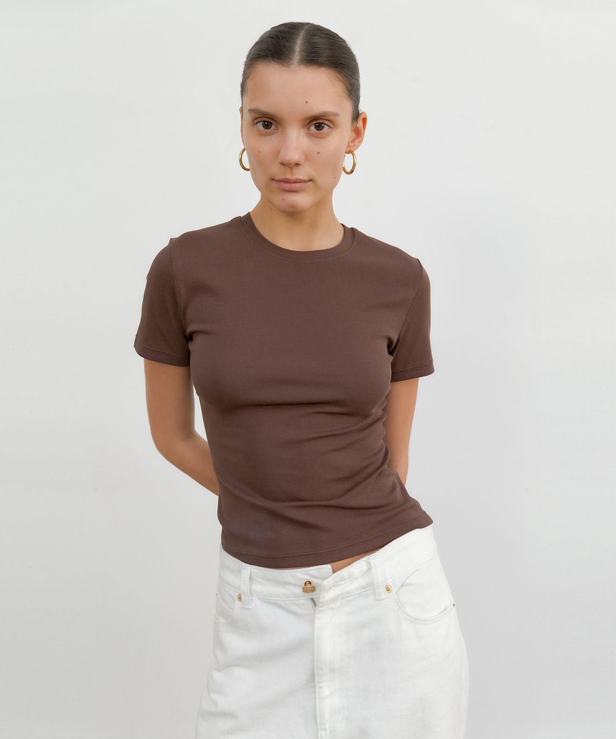 오베르(AUBER) Organic Short Sleeve - Brown