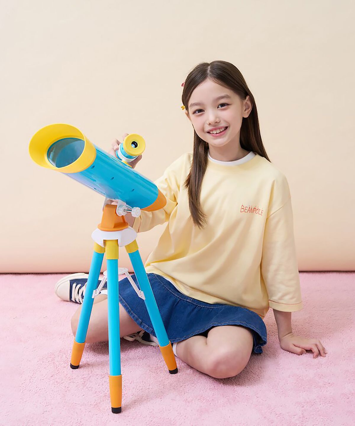 빈폴 키즈(BEANPOLE KIDS) [정희기] 등판 4모티브 7부 티셔츠  옐로우 (BI6741U03E)