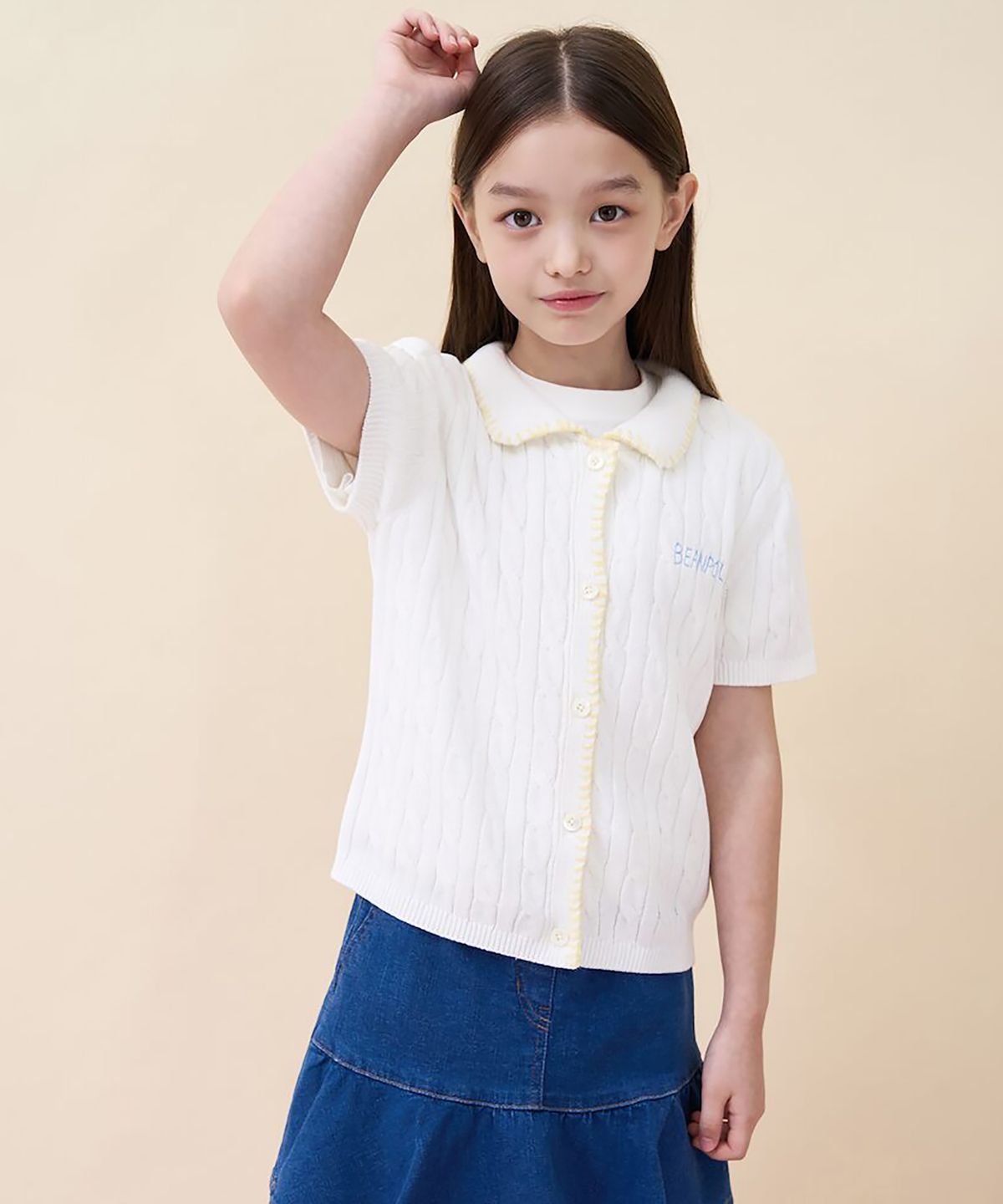 빈폴 키즈(BEANPOLE KIDS) [정희기] 여아 니트 카디건  아이보리 (BI675AG900)