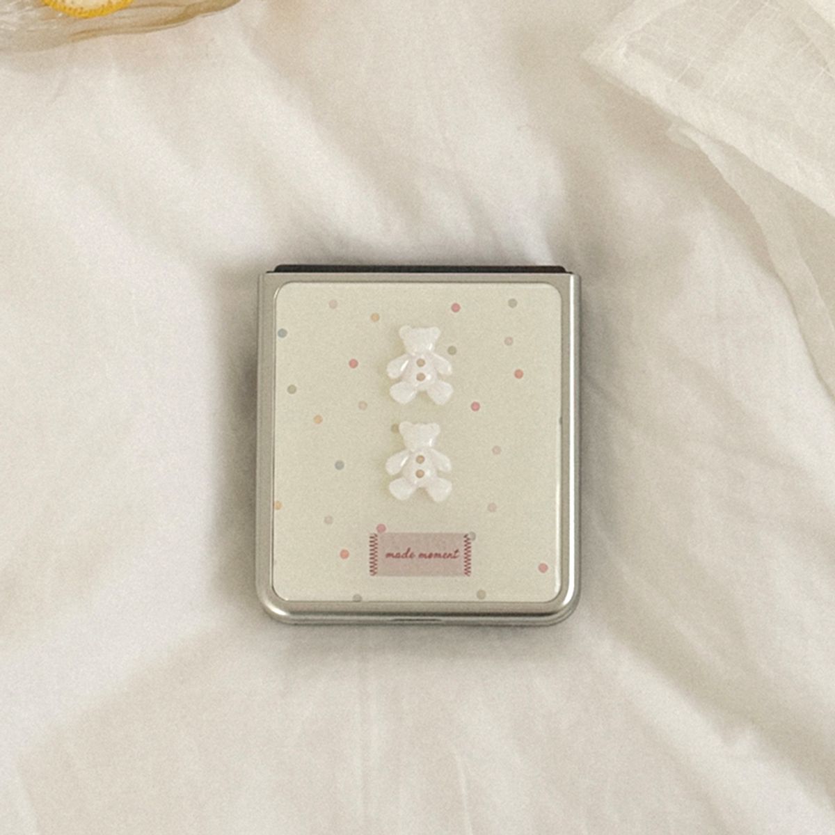 메이드모먼(MADEMOMENT) sugar confetti 디자인 [파츠+제트플립 실버 범퍼케이스]