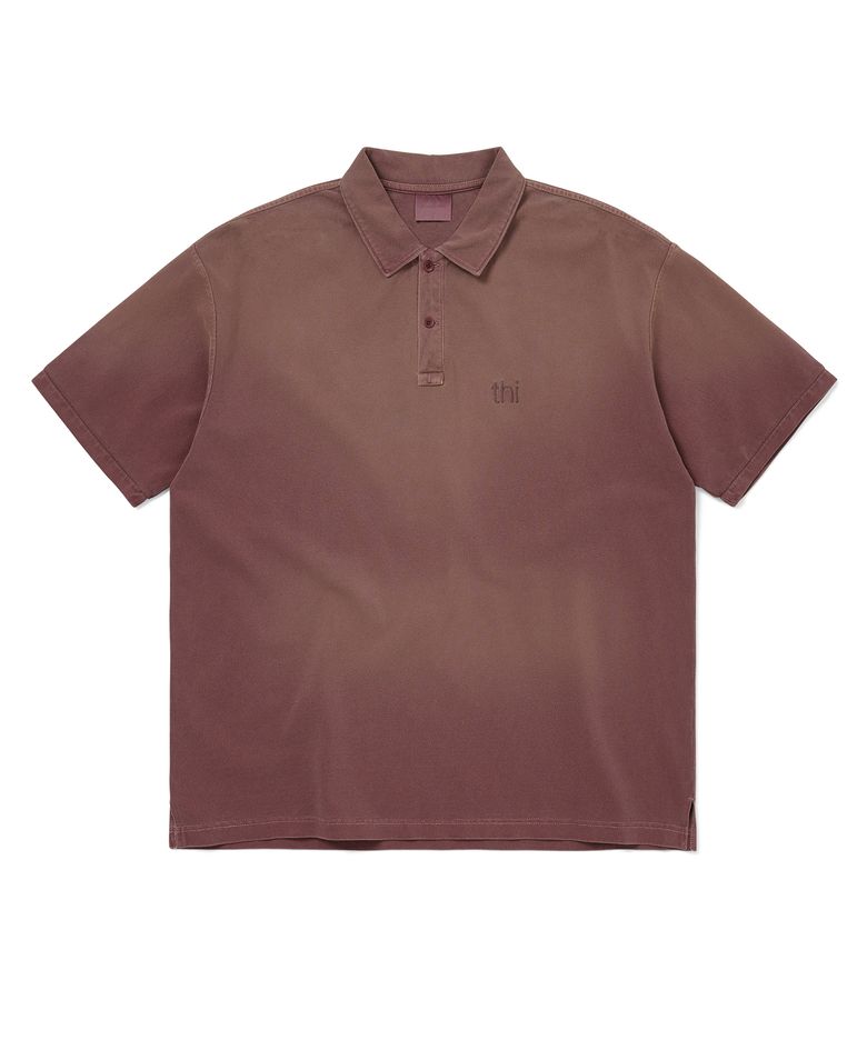 Washed Polo Shirt Burgundy