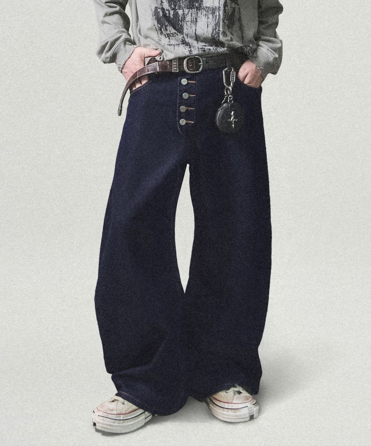 낫포너드(NOT4NERD) Button Fly Darted Denim Pants - Deep Indigo
