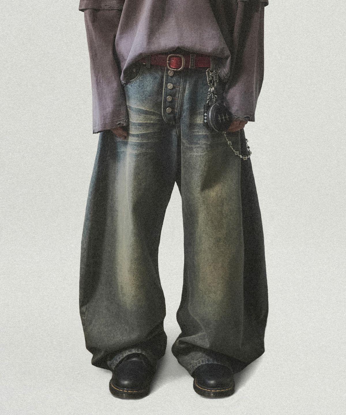 낫포너드(NOT4NERD) Button Fly Darted Denim Pants - Deep Blue