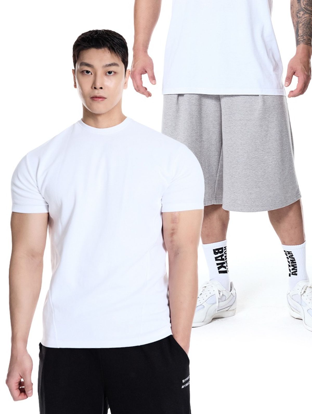 바이젝(BYSEC) [SET] 퍼펙트 특양면 무지 머슬핏 반팔 티셔츠_7Color + 퍼펙트 특양면 무지 버뮤다 팬츠_4Color