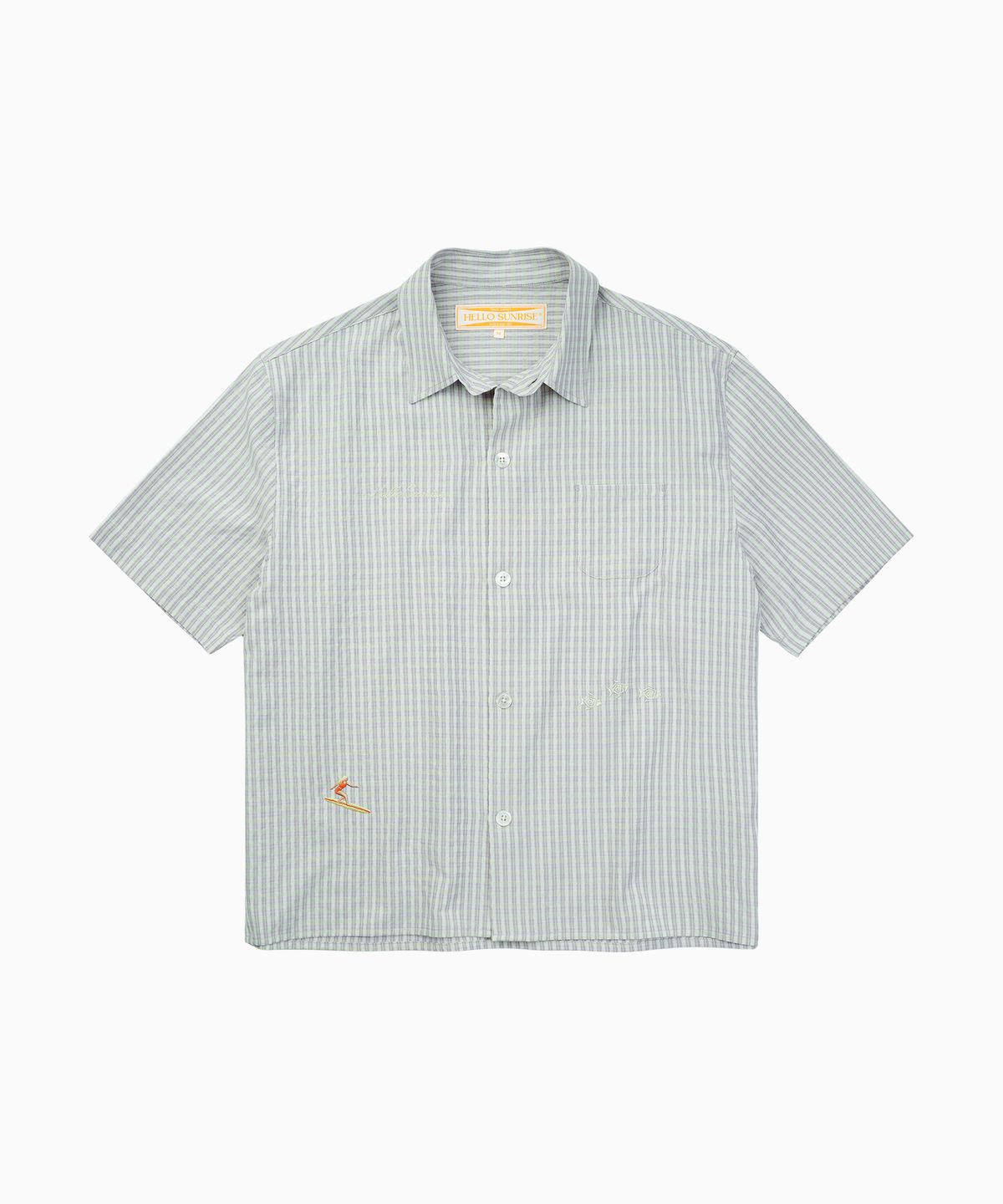 헬로 선라이즈(HELLO SUNRISE) Surf Girl Check S/S Shirt_Grey