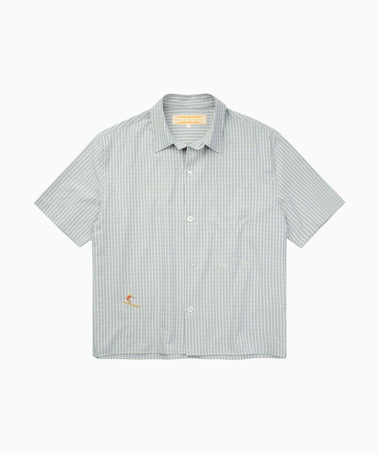 Surf Girl Check S/S Shirt_Grey