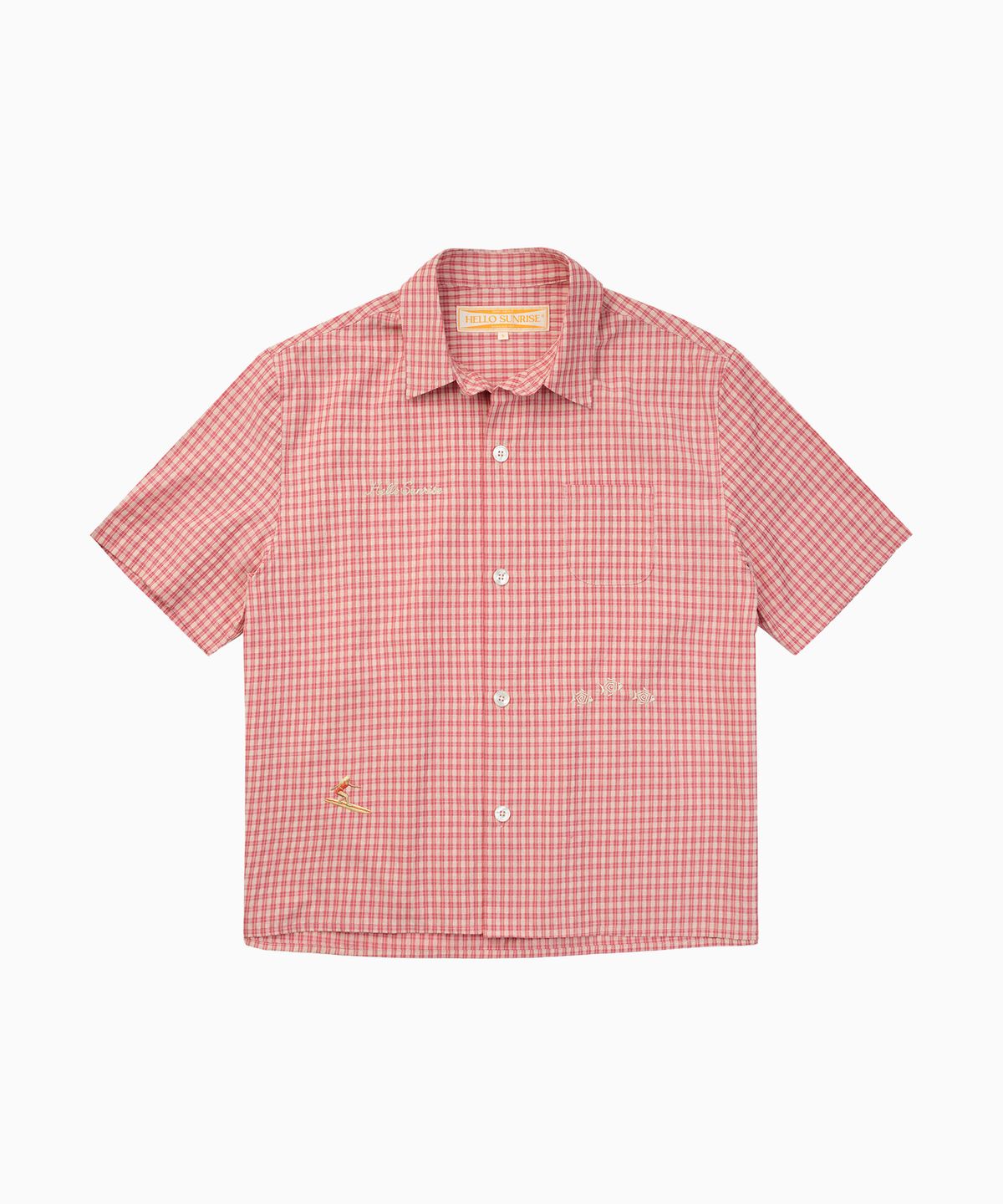 헬로 선라이즈(HELLO SUNRISE) Surf Girl Check S/S Shirt_Pink
