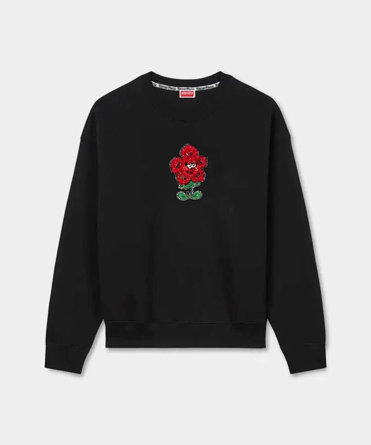 겐조(KENZO) 여성 베르디 컬렉션 자수 오버사이즈 스웻셔츠_K255AWWV01BKB