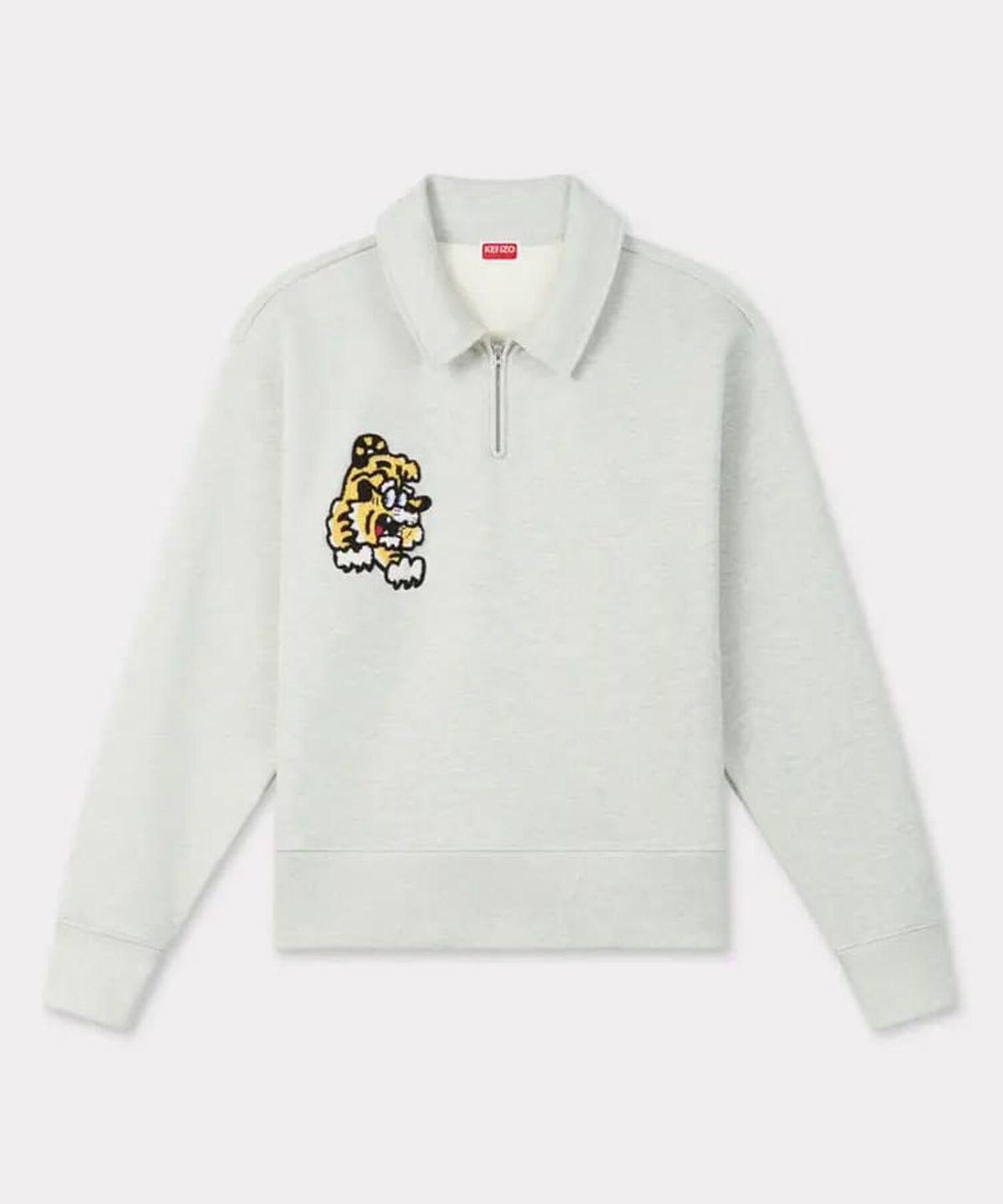 겐조(KENZO) 남성 베르디 컬렉션 자수 하프 집업 스웻셔츠_K255AMWV06LGX