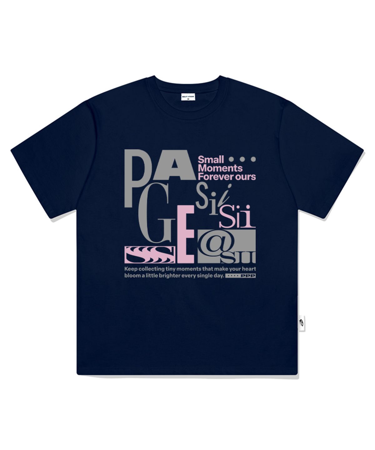 페이지시시(PAGESIISII) 포에버 아워스 프린팅 오버핏 반팔티 네이비