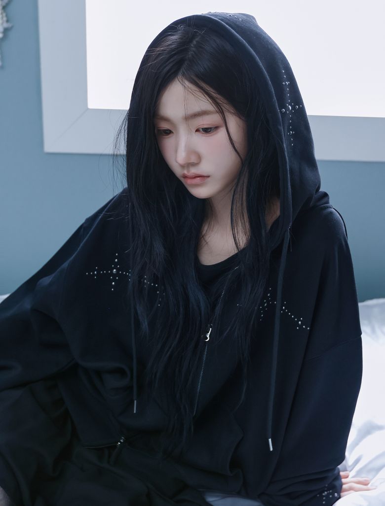 크로스 스톤 오버핏 후드집업 블랙