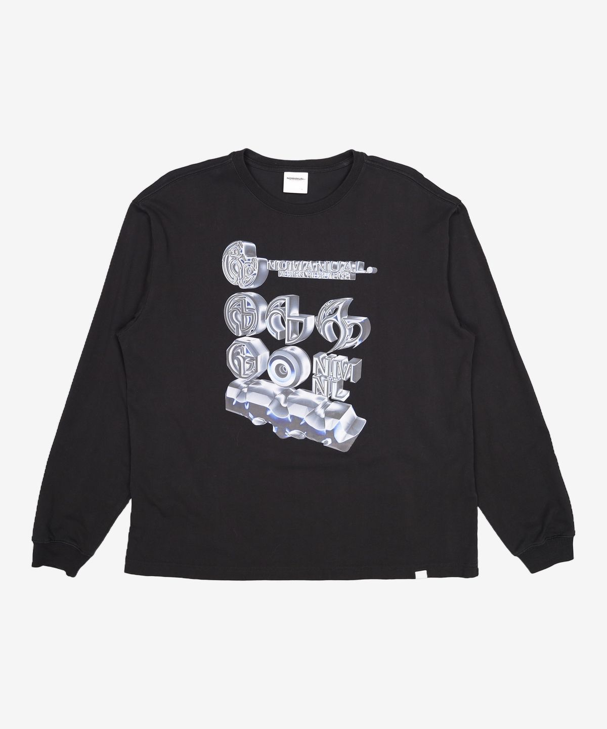 노매뉴얼(NOMANUAL) S.A LONG SLEEVE TEE - BLACK XL